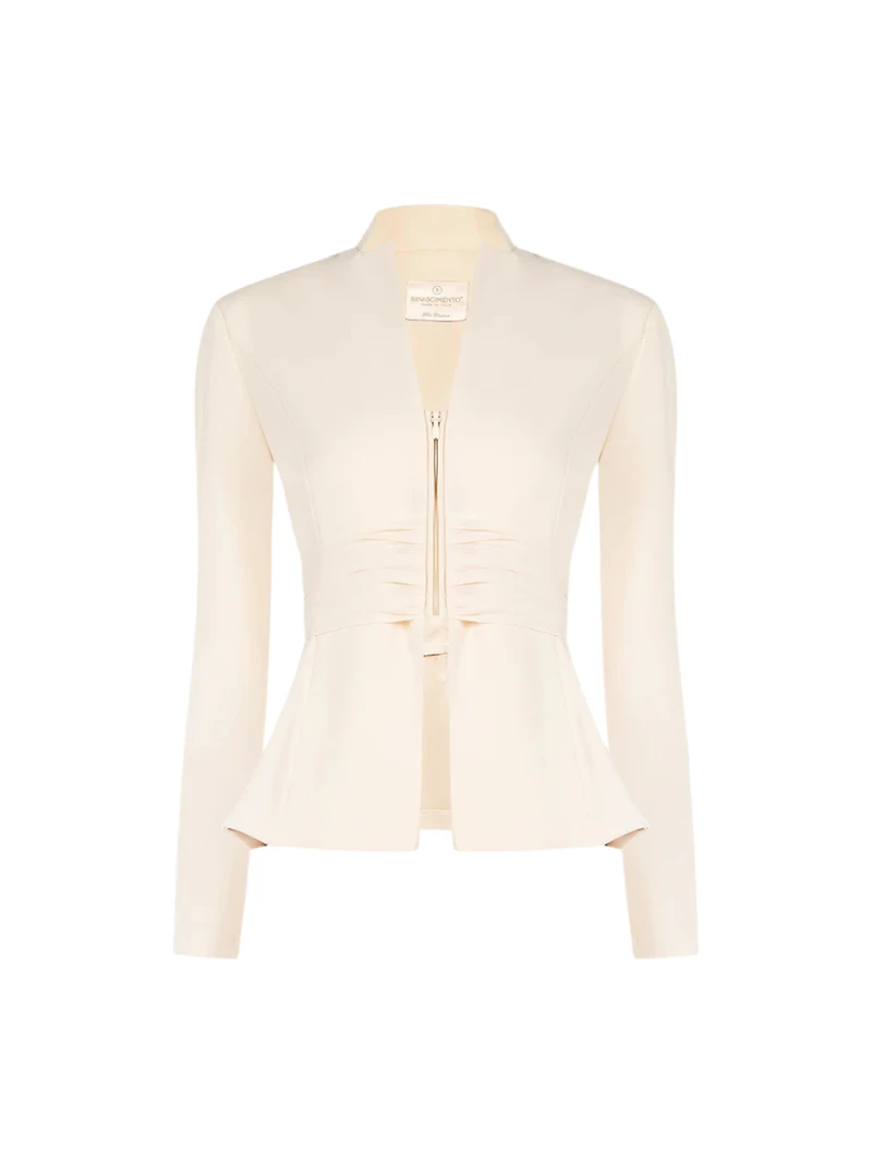 Zip-Front Peplum Jacket