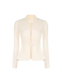 Zip-Front Peplum Jacket