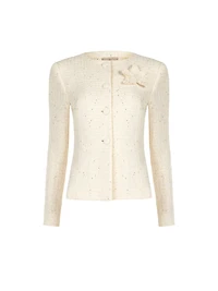 Veste en tweed avec application florale