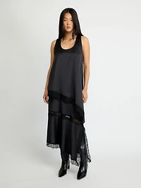 Débardeur en satin avec bordure dentelle