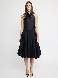 Neck Sleeveless Top Black