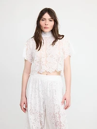 Lace Turtleneck Top