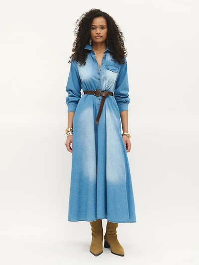 Denim Belted Dress