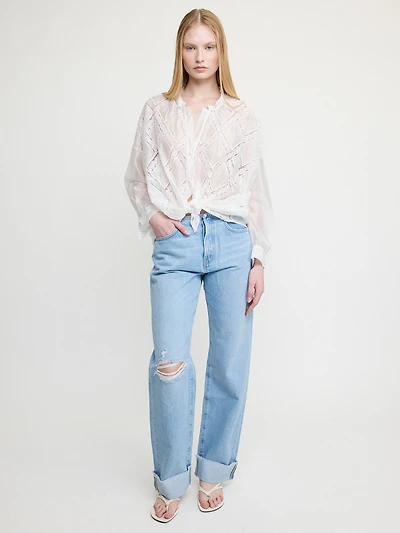 Blouse Lace Front Tie