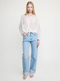 Blouse Lace Front Tie