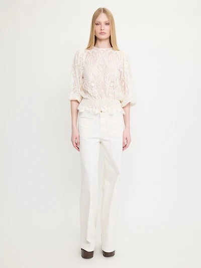 Lace Blouse Elastic Cuffs