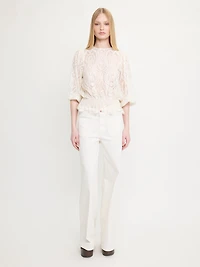 Lace Blouse Elastic Cuffs