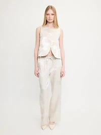 Sleeveless Jacquard Vest