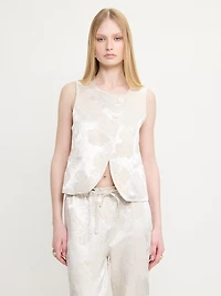 Sleeveless Jacquard Vest
