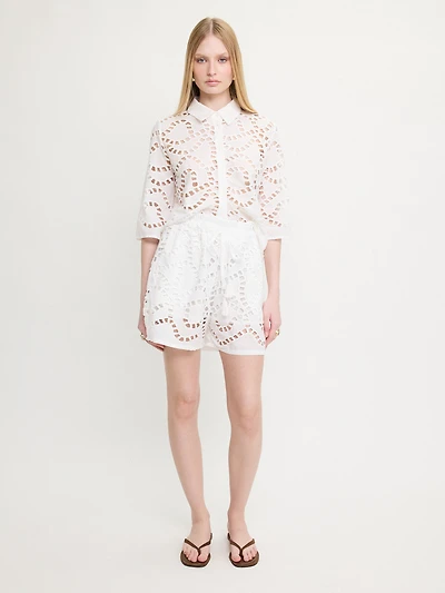 Embroidered Chain Shorts