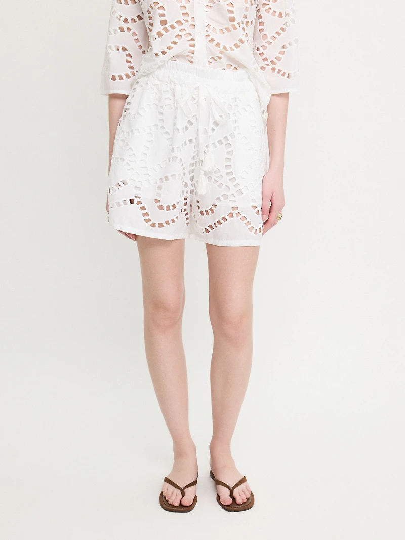 Embroidered Chain Shorts