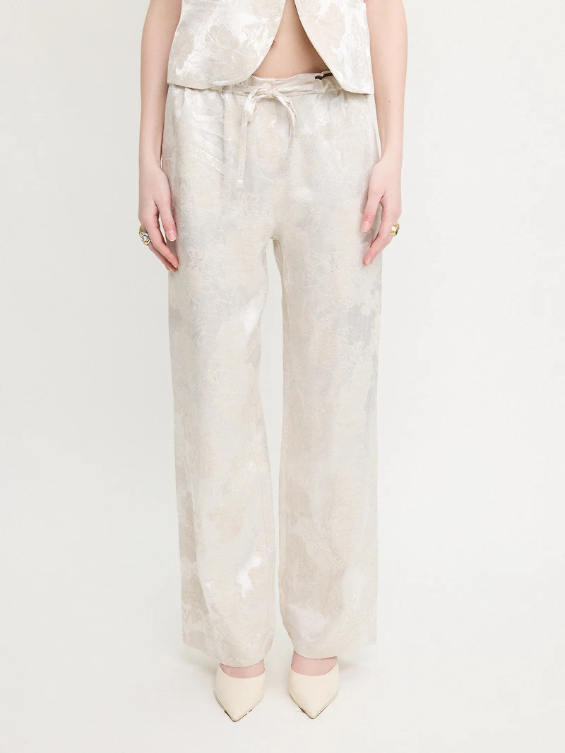 Jacquard Trousers Waist Tie