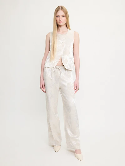 Jacquard Trousers Waist Tie