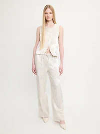 Jacquard Trousers Waist Tie