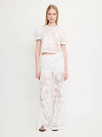 Embroidered Lace Trousers