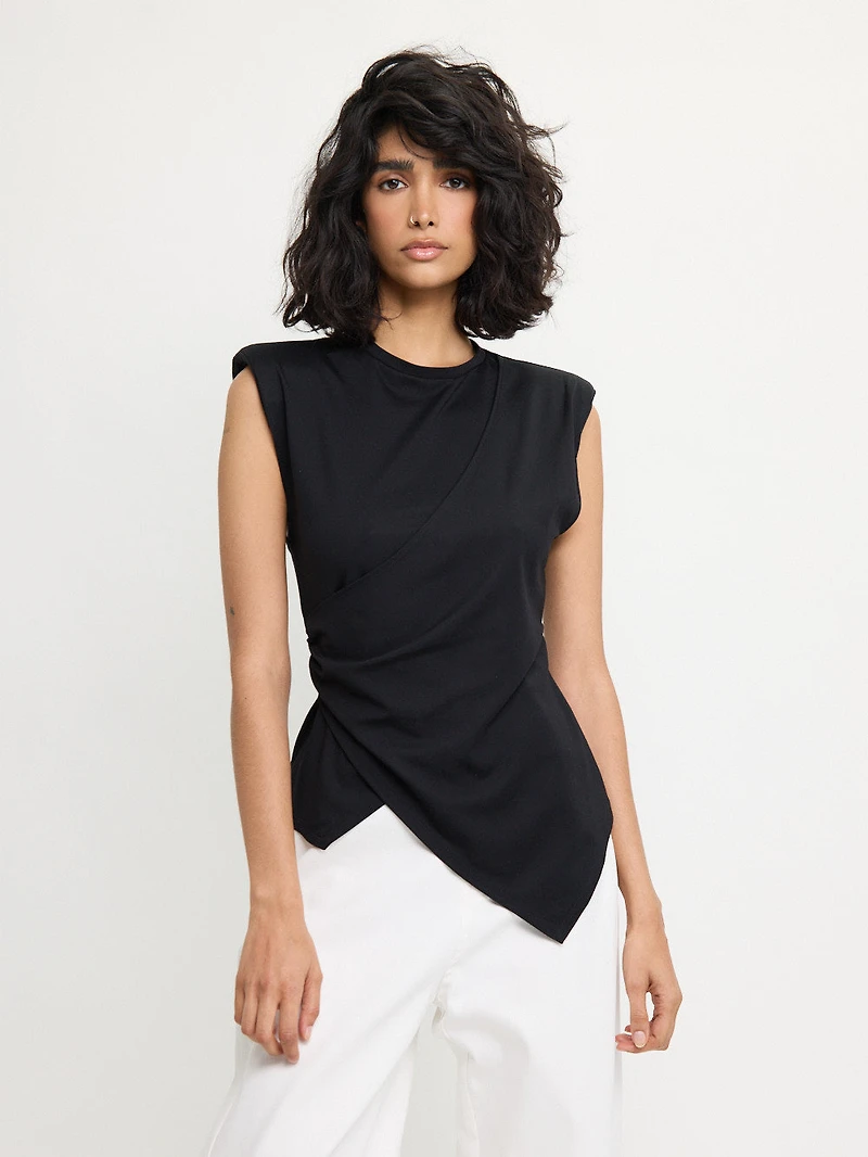 T-shirt drapé asymétrique