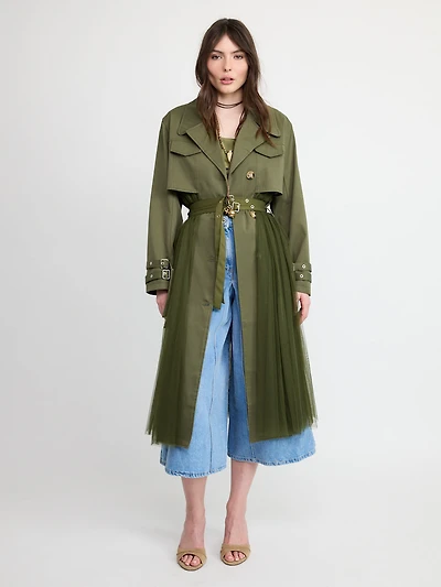 Tulle Trench Coat