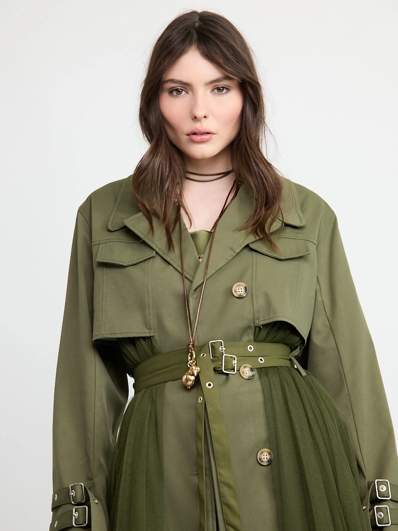 Tulle Trench Coat