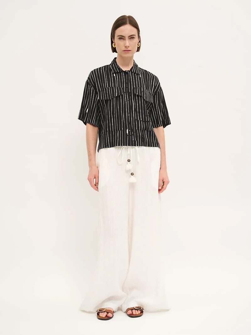 Monochrome Stripe Utility Shirt