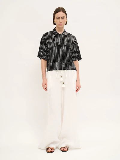 Monochrome Stripe Utility Shirt
