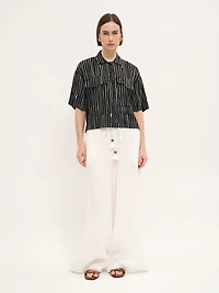Monochrome Stripe Utility Shirt