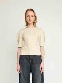 Structured Puff-Sleeve Top