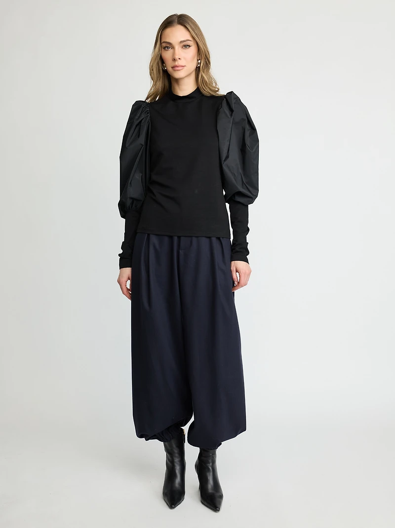 Structured Puff Sleeve Top