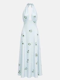 Long Dress Floral Blue