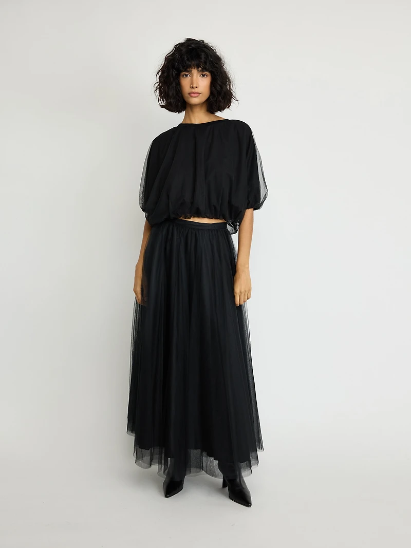 Jupe mi-longue en tulle
