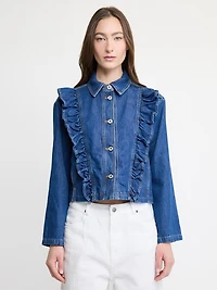 Denim Ruffle Jacket