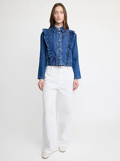 Denim Ruffle Jacket