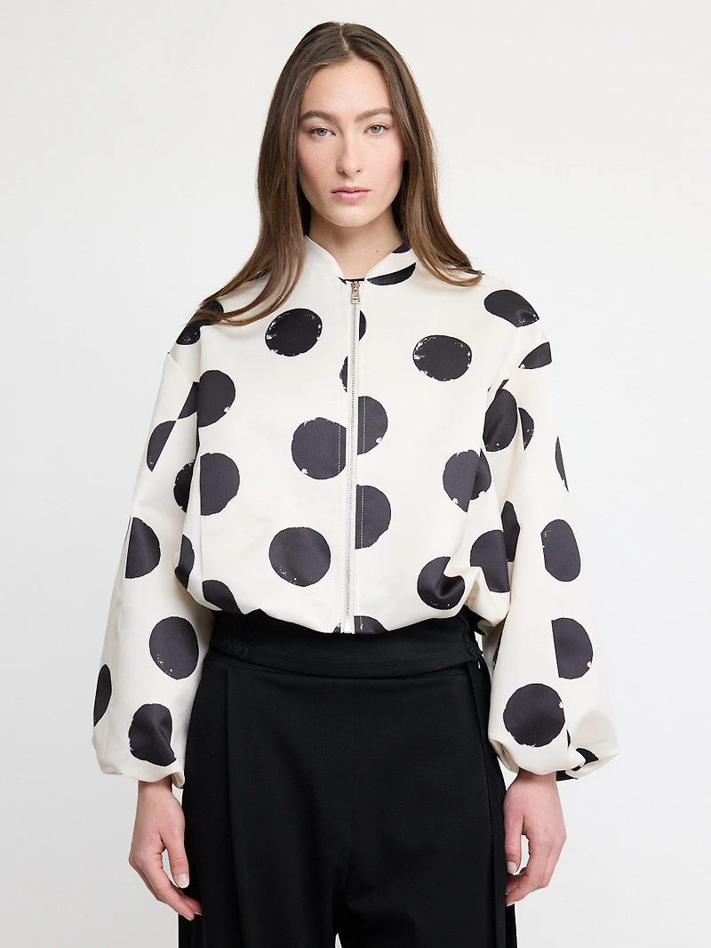 Bomber polka dot zip