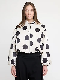 Bomber polka dot zip