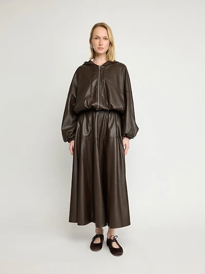 Faux Leather Midi Skirt
