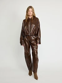 Pantalon en similicuir taille haute