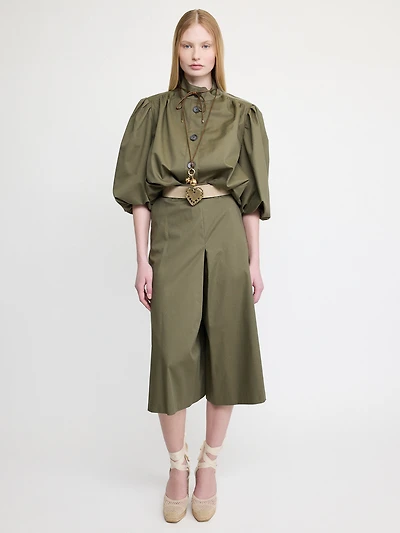 Puff-Sleeved Jacket Military