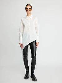 Chemise asymétrique en popeline à boutons