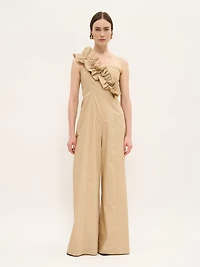 Jumpsuit with Asymmetrical Ruffle
