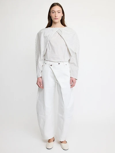 Cream Wide Leg Denim