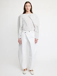 Cream Wide Leg Denim