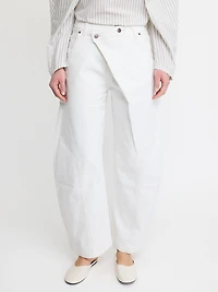 Cream Wide Leg Denim