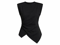 Asymmetric Draped Tee Black
