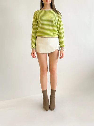 Pull rayé en mélange de cachemire