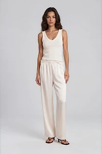 Satin Wide-Leg Pants