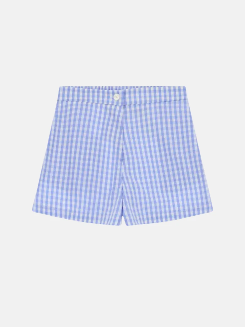 Short Gingham bleu