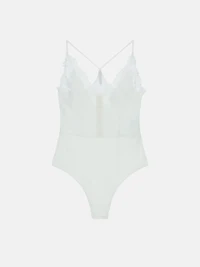 Lace Detail Bodysuit White