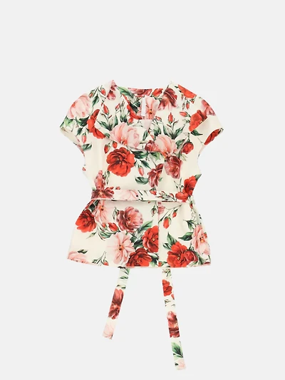 Gilet avec ceinture et imprimé floral