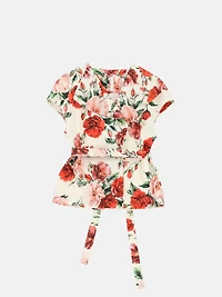 Gilet avec ceinture et imprimé floral