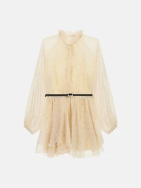 Mini-robe transparente à volants