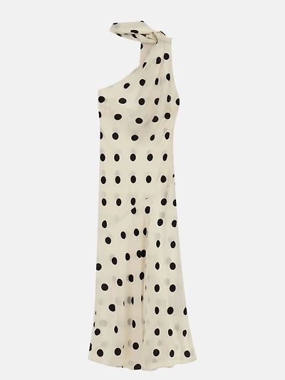 Robe midi asymétrique à pois